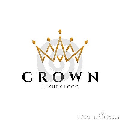 Crown logo king vector royal icon. Queen logotype symbol luxury design Vector Illustration
