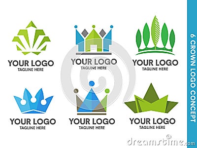 Crown logo set Vector Illustration