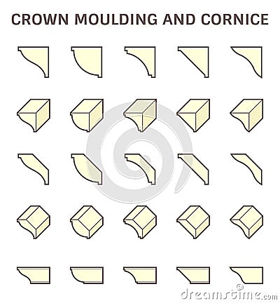 Crown moulding and cornice icon Vector Illustration