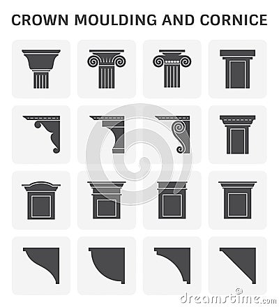 Crown moulding cornice Vector Illustration