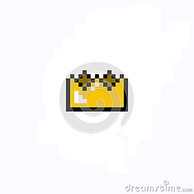 Crown pixel art icon, pixel illustration Cartoon Illustration