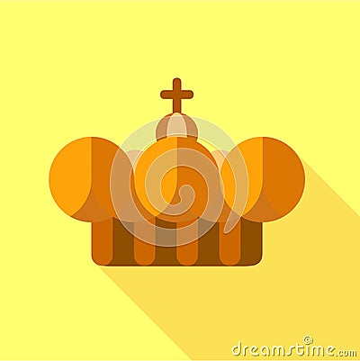 Crown pope icon, flat style Vector Illustration