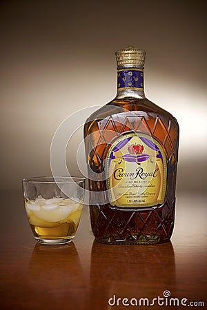 Crown Royal Canadian Whisky product shot Editorial Stock Photo