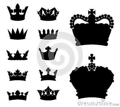 Crown silhouettes Vector Illustration