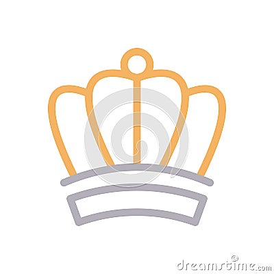 Crown thin line colour icon Vector Illustration