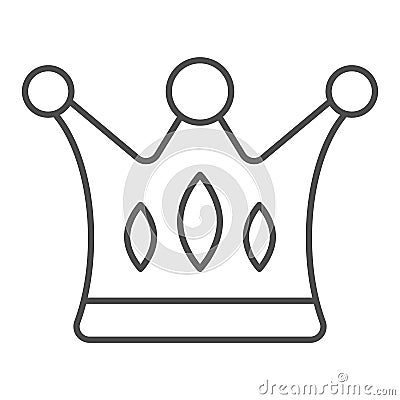 Crown thin line icon. Majestic vector illustration isolated on white. Royalty outline style design, designed for web and Vector Illustration