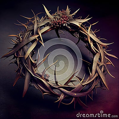 Crown of thorns, Jesus Christ crucifixion and resurrection at good friday, christian belief and religion Stock Photo