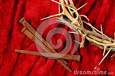 Crown of Thorns and Spikes Stock Photo