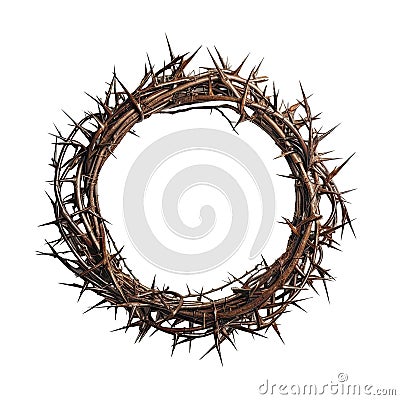 Crown of Thorns worn by Jesus Christ is a powerful symbol of his suffering and sacrifice Easter isolated Transparent png thorny Stock Photo