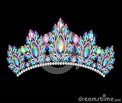 crown tiara women with glittering precious stones Vector Illustration