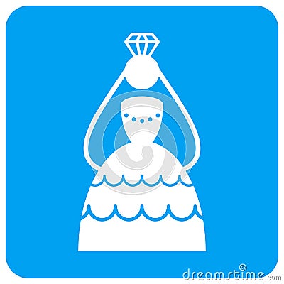 Crowned Bride Rounded Square Raster Icon Stock Photo