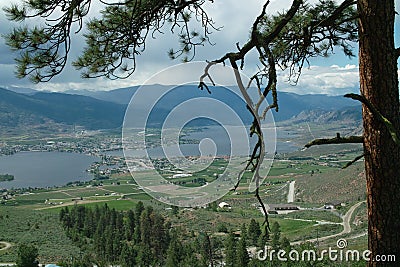 Crowsnest Highway View of Osoyoos BC Canada Stock Photo