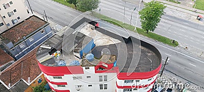 Overview of rooftop, building, SÃ£o Vicente Editorial Stock Photo