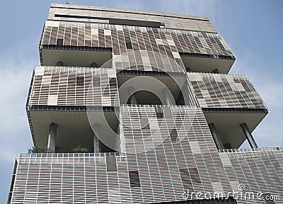 Facade building Petrobras downtown sky City Rio de Janeiro Brazil Editorial Stock Photo