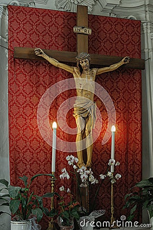 Crucified jesus church of Maiori Stock Photo