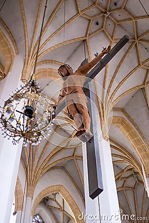 Crucifix in Frauenkirche in Munich, Germany 2015 Editorial Stock Photo
