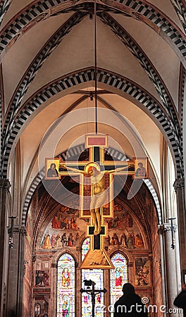Crucifix by Giotto in Florence Editorial Stock Photo