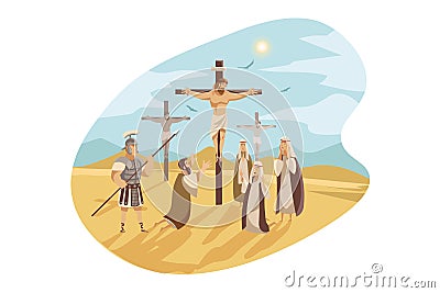 Crucifixion of Christ, Bible concept Vector Illustration