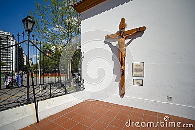 Crucifixion of Jesus image on the wall Editorial Stock Photo