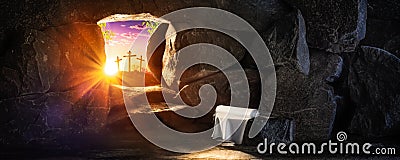 Crucifixion And Resurrection Concept Stock Photo