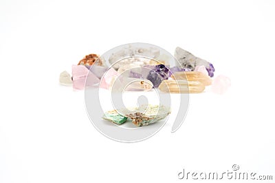 Crude gemstones semiprecious gem amethyst Stock Photo