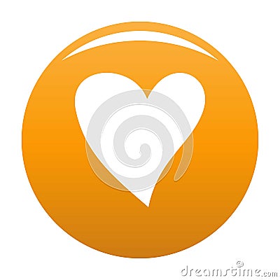 Cruel heart icon orange Cartoon Illustration