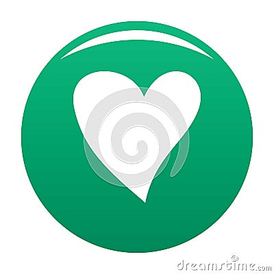 Cruel heart icon vector green Vector Illustration