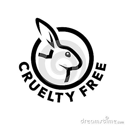 Cruelty free logo design with rabbit symbol Vector Illustration