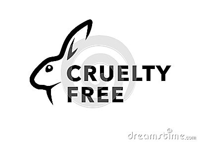 Cruelty free logo design with rabbit symbol Vector Illustration