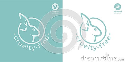 Cruelty free rabbit icon Vector Illustration