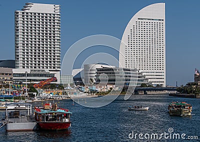 Cruise Boats At Yokohama Waterfront, Japan Editorial Stock Photo