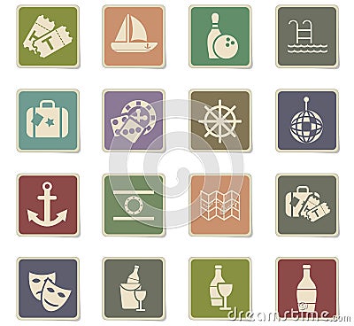 Cruise icon set Vector Illustration