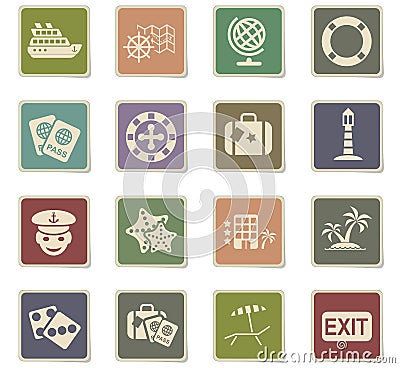 Cruise icon set Vector Illustration