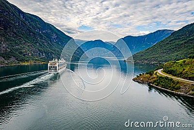 Cruise Liners On Hardanger fjorden Stock Photo