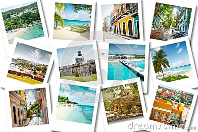 Cruise memories on photos - summer caribbean vacations Stock Photo