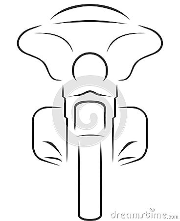 Cruise motorcycle contour isolated Vector Illustration