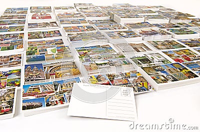 Cruise ports of call postcards with rear blank Stock Photo