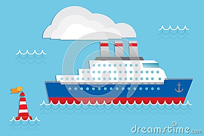 Cruise ship Vector Illustration