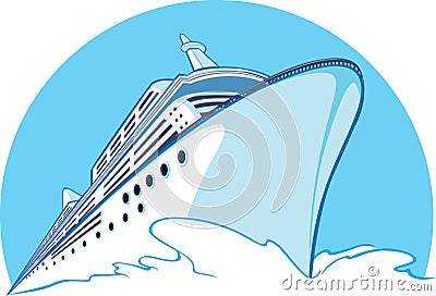 Cruise Ship Vector Illustration