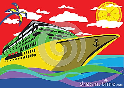 Cruise ship Vector Illustration