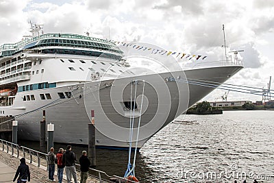 Cruise Ship boat at Hamburg Harbor germany Editorial Stock Photo