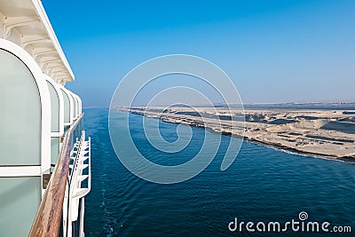 Cruise ship on canal Stock Photo