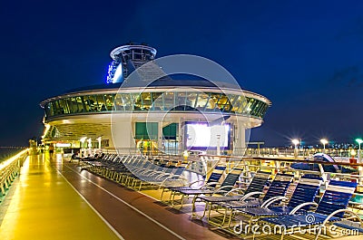 Cruise ship deck at evening Editorial Stock Photo
