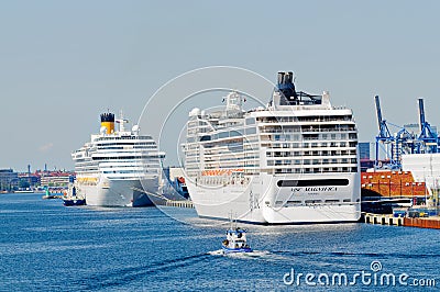 Cruise ship at dock Editorial Stock Photo