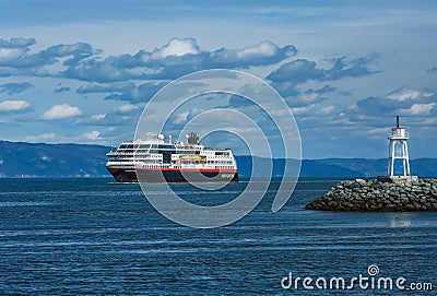 Cruise ship Hurtigruten , Norway Editorial Stock Photo