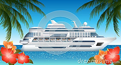 Cruise ship Vector Illustration