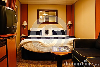 Cruise Ship Inside Cabin Stateroom Editorial Stock Photo