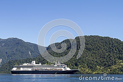 Cruise Ship Inside Passage Of The Chilean Fjords Editorial Stock Photo