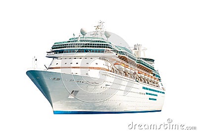 Cruise ship isolated on white background, modern ocean liner Stock Photo