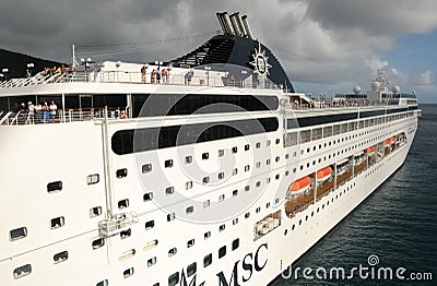 Cruise ship leaving port Editorial Stock Photo